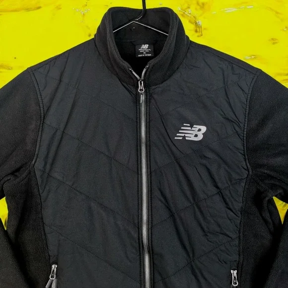 New Balance Fleece Black Men's Jacket Insulated Size M PIT TO PIT 22 IN NWT - Picture 3 of 8